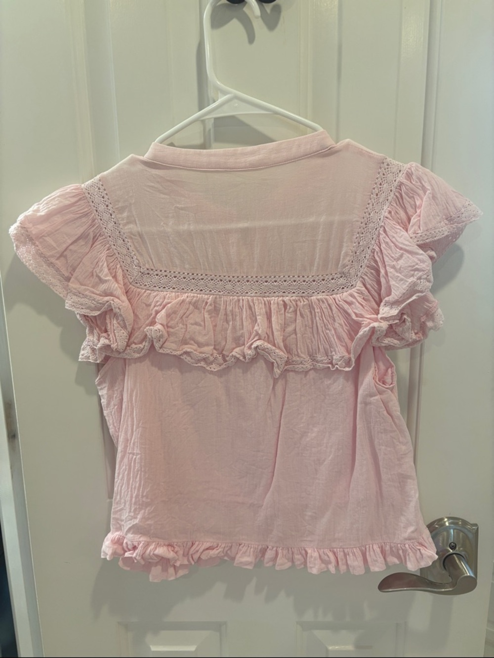 Light Pink Ruffle Blouse - Picture 3 of 4